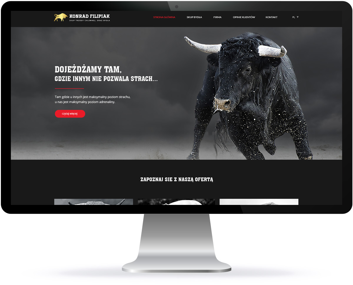projekt strony internetowej skup bydła