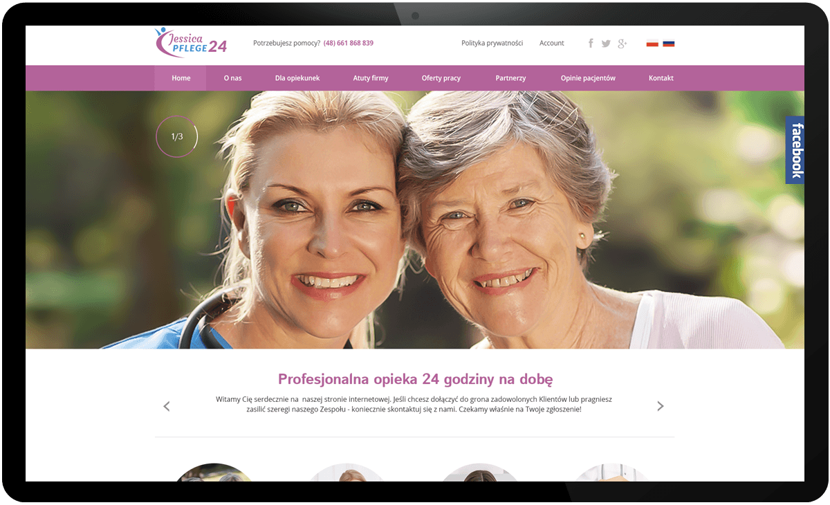 projekt strony internetowej opieka nad osobami starszymi