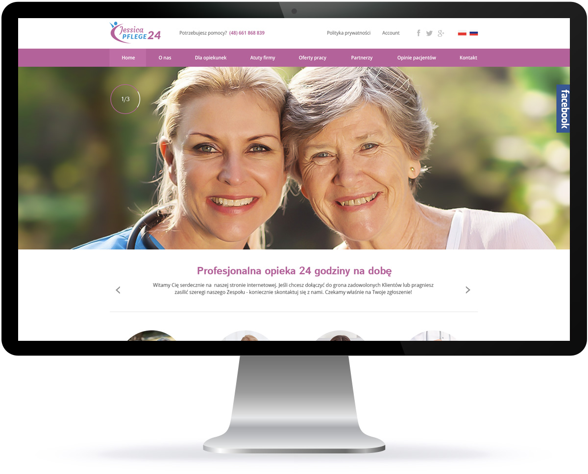 projekt strony internetowej opieka nad osobami starszymi