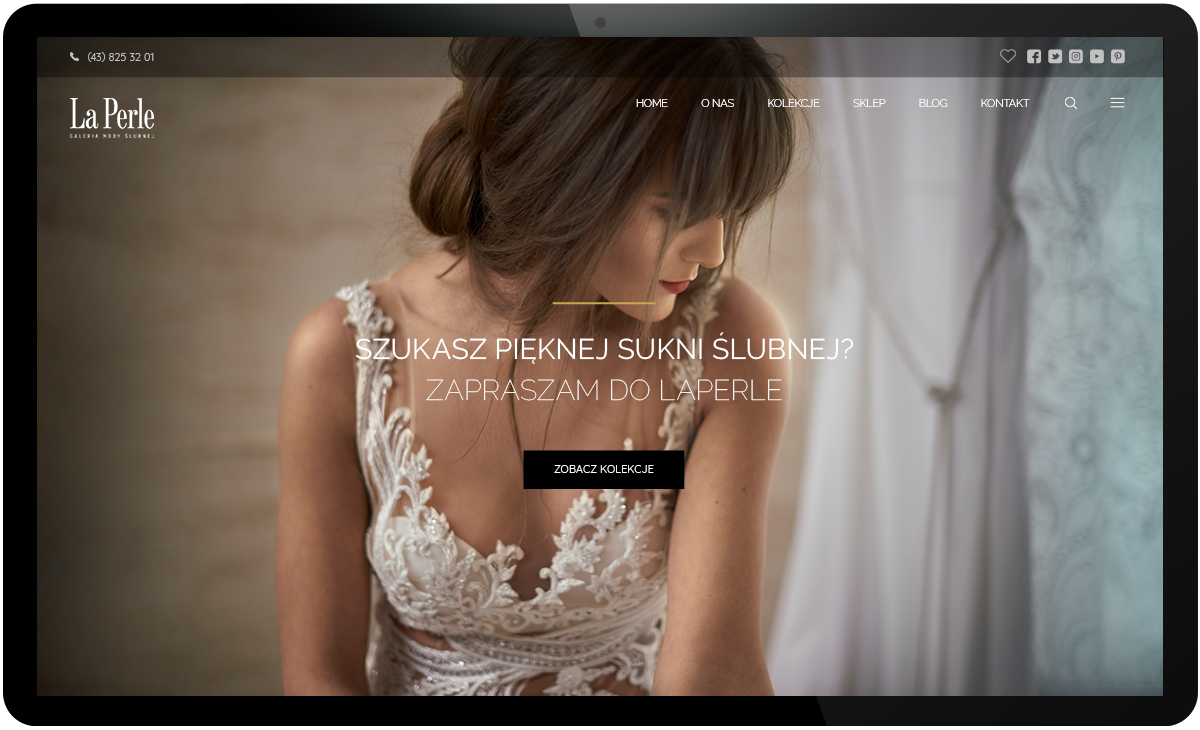 projekt strony internetowej galeria LaPerle - suknie ślubne