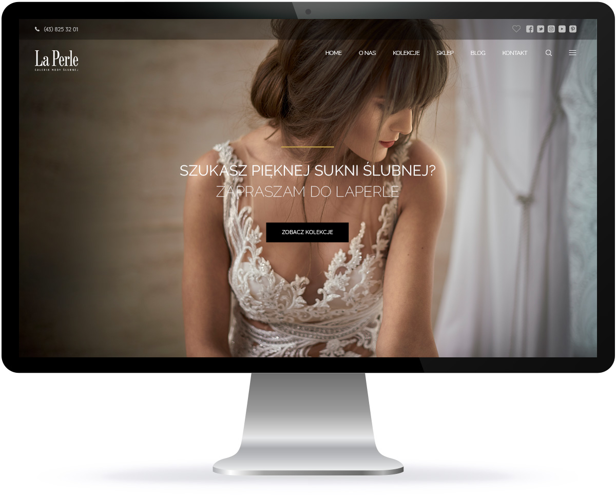 projekt strony internetowej galeria LaPerle - suknie ślubne