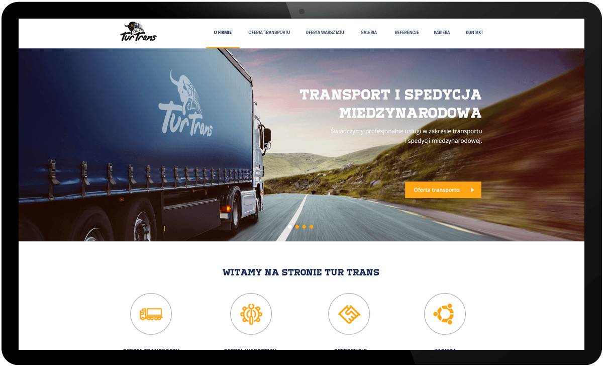 projekt strony internetowej turtrans
