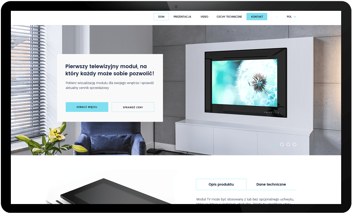 projekt strony internetowej telewizor do zabudowy